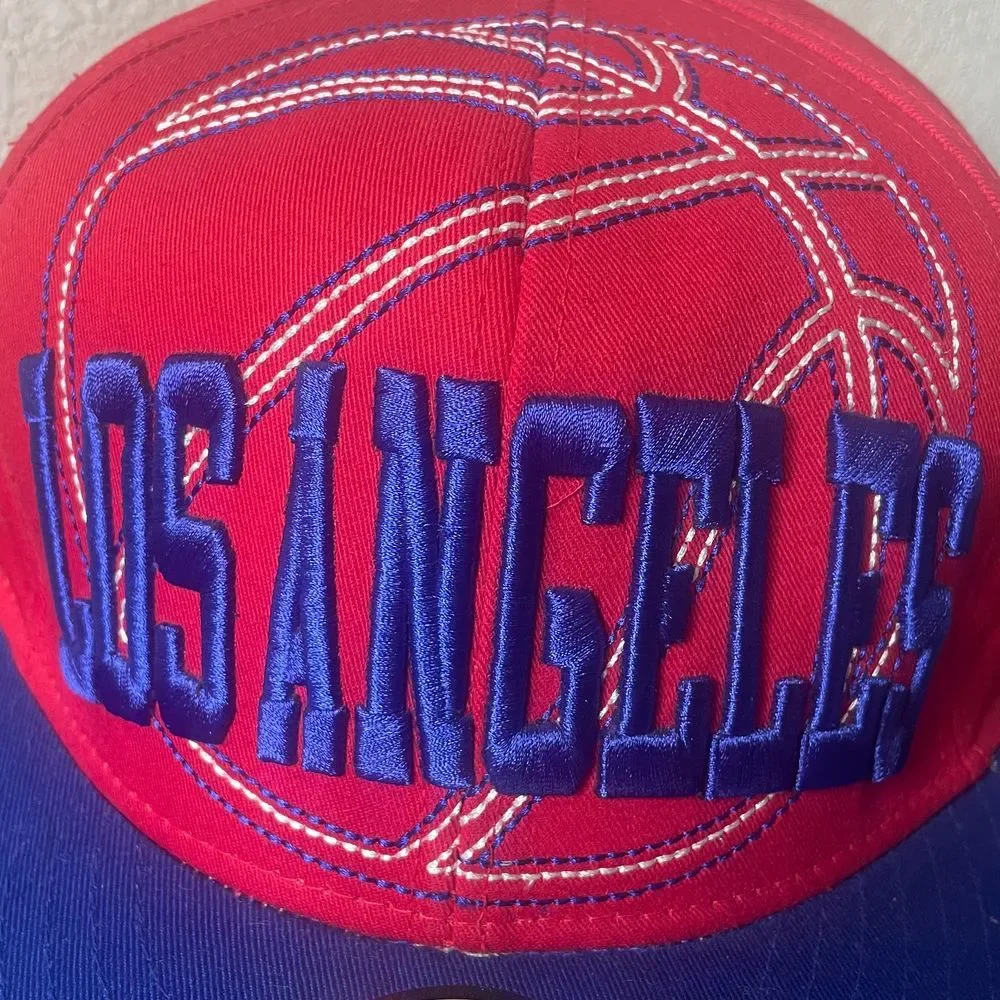 Los Angeles basketball Clippers structured SnapBack red blue cap‎ hat streetwear